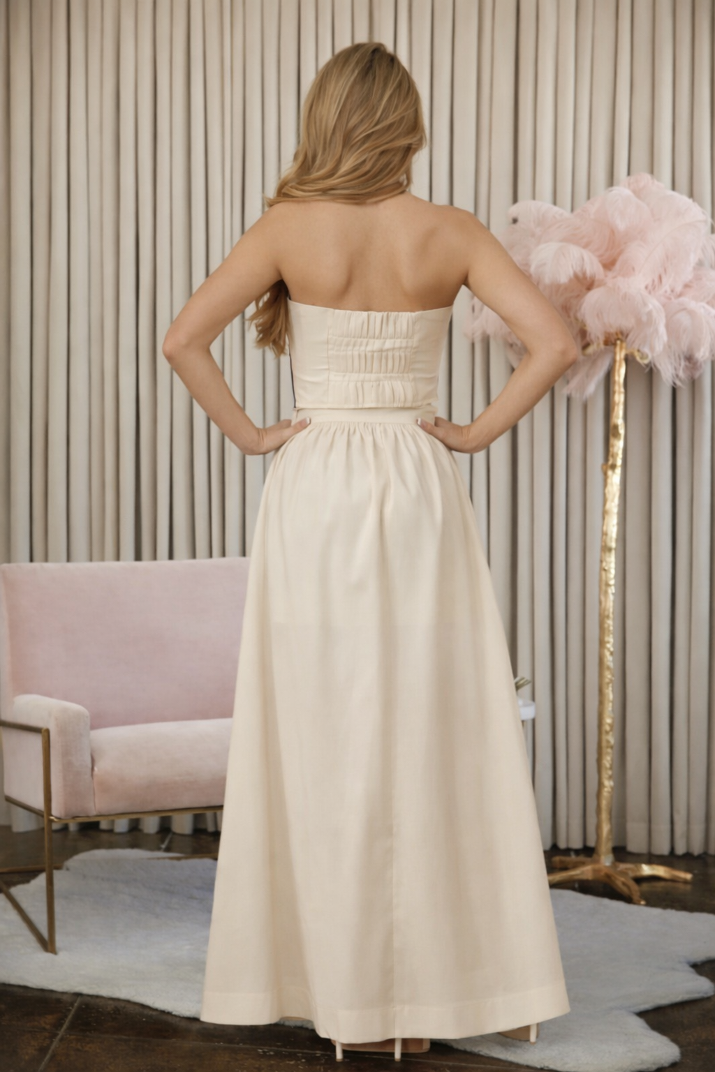 Abstract Set Bandu and A-Line Maxi Skirt