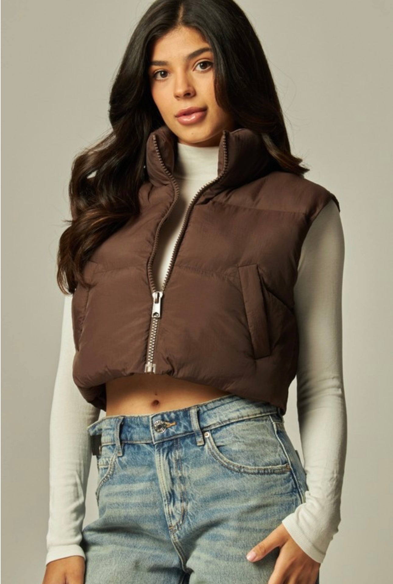 Crop Puffer Vest