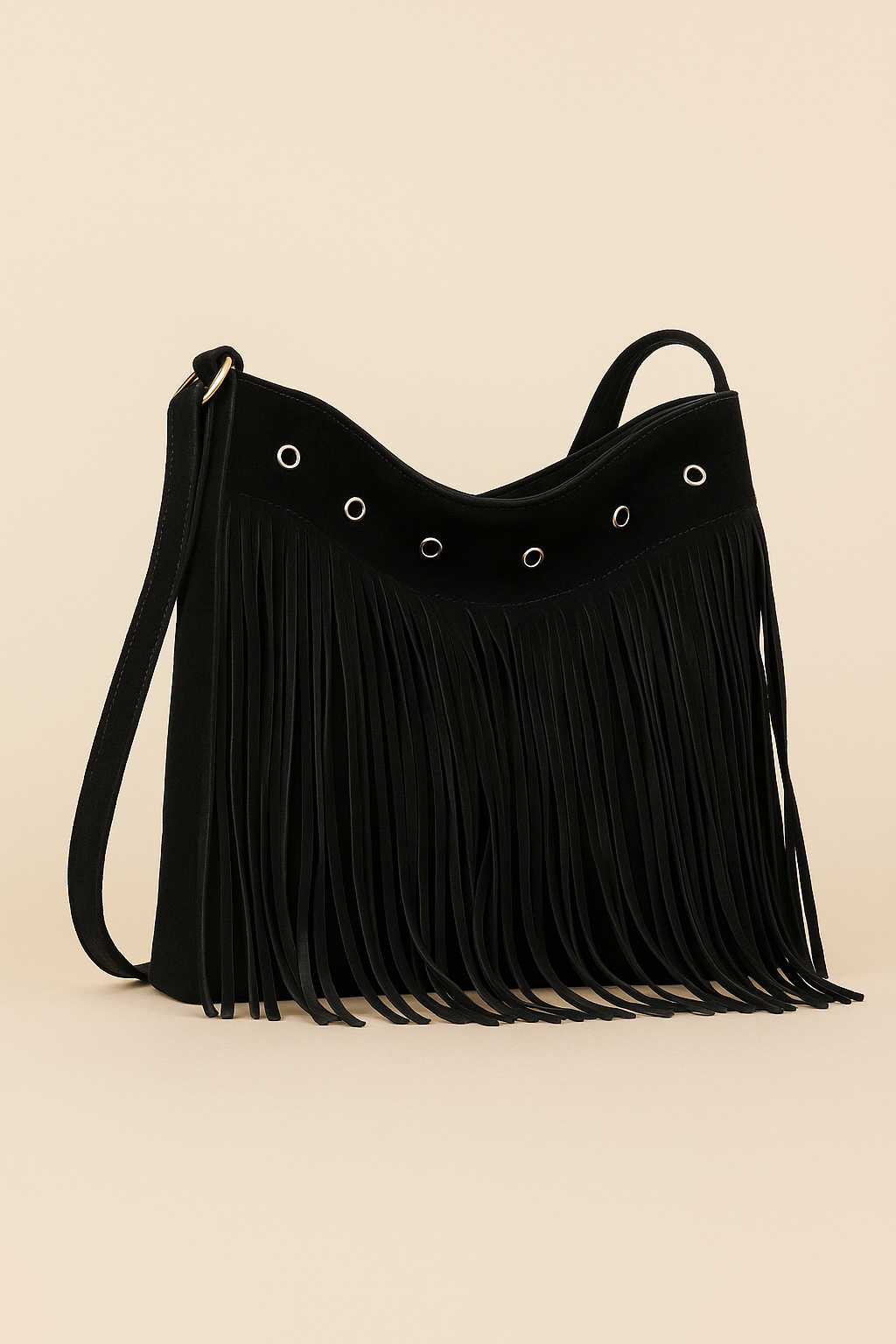 Suede Fringe Midi Tote