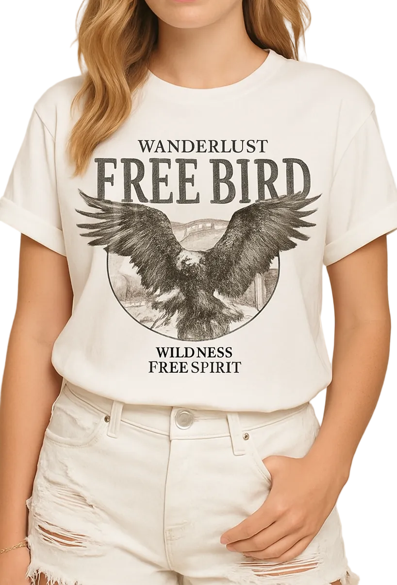 Wanderlust Free Bird Graphic T-Shirt