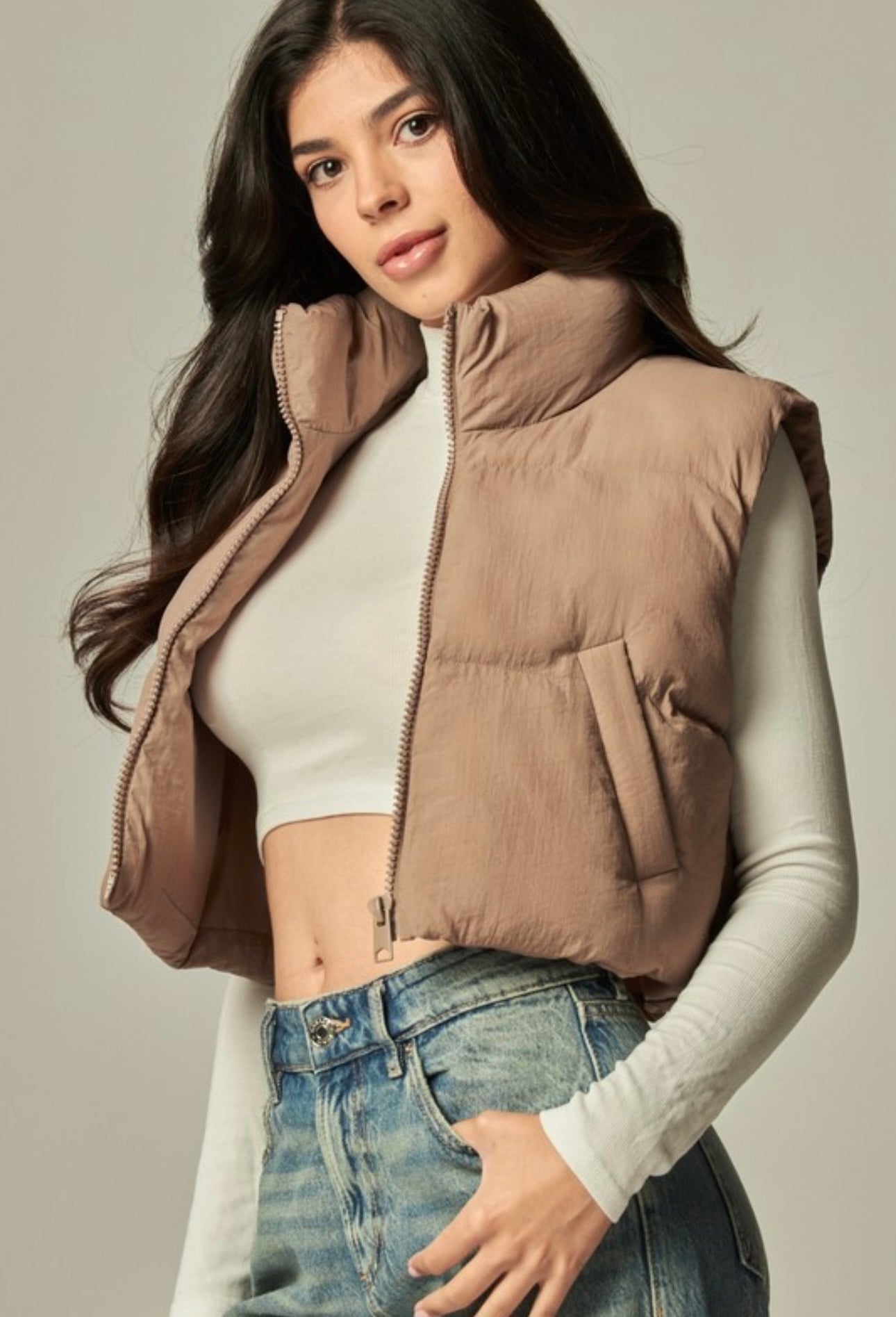 Crop Puffer Vest