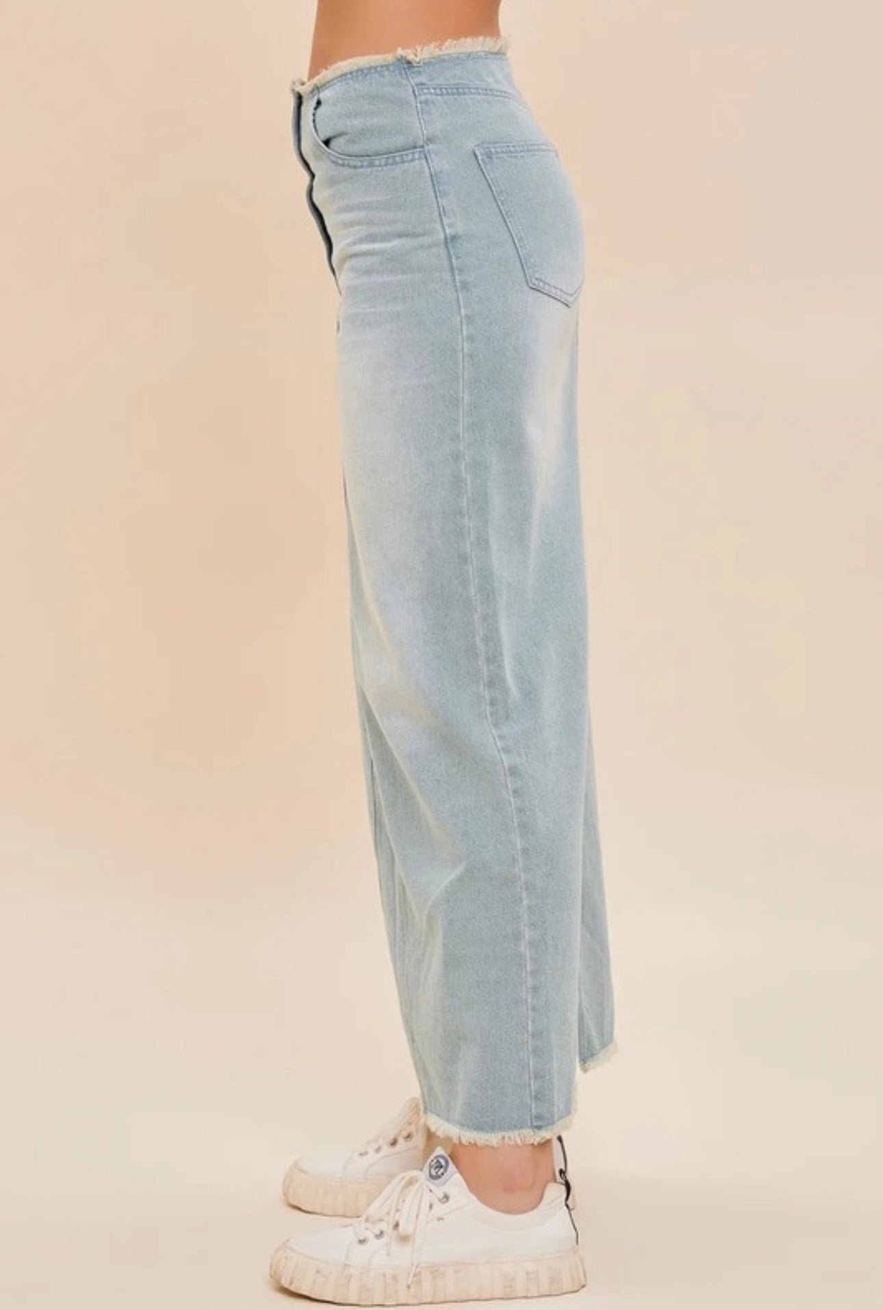 Raw Hem Denim Maxi Skirt