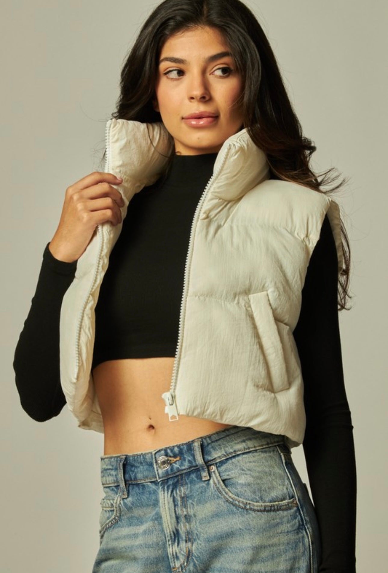 Crop Puffer Vest