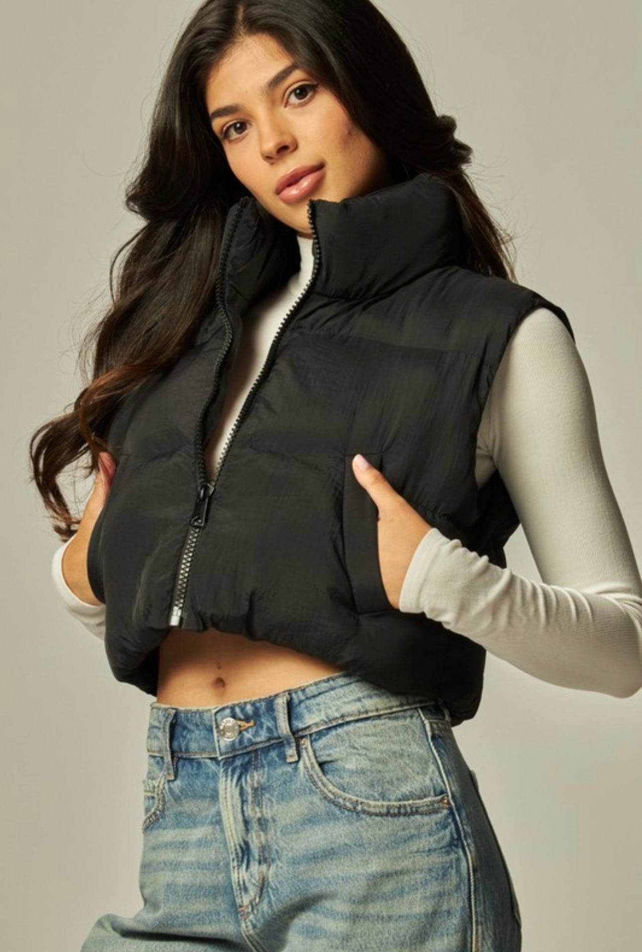 Crop Puffer Vest