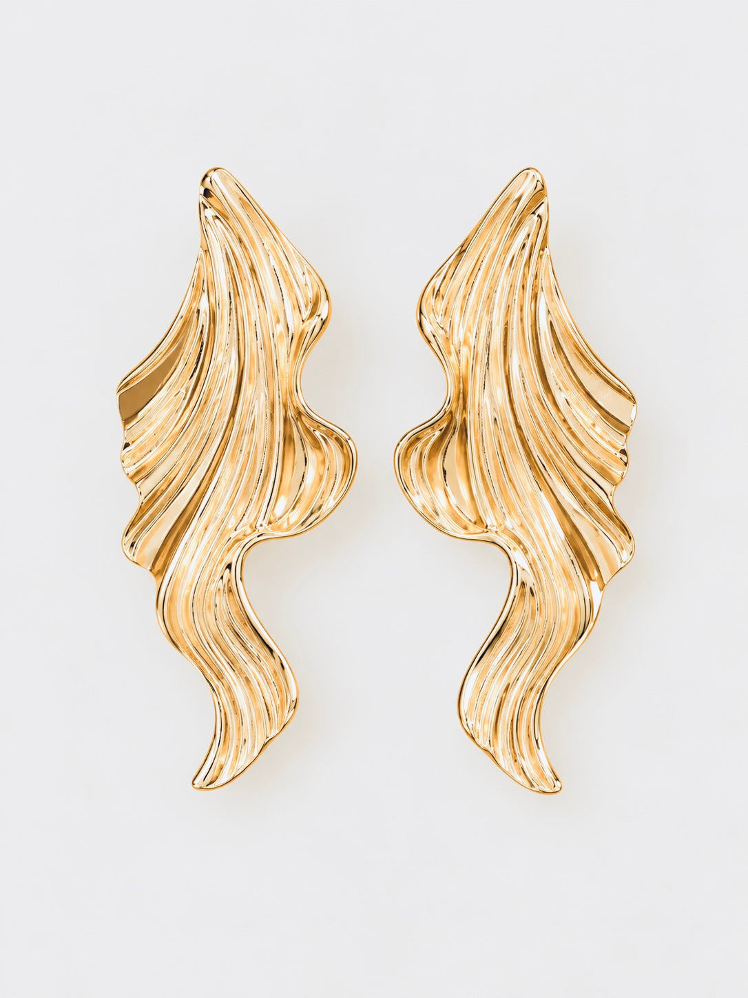 Abstract Golden Wave Earrings