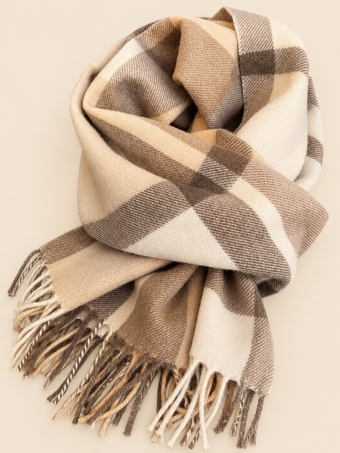 Wide Plaid Scarf