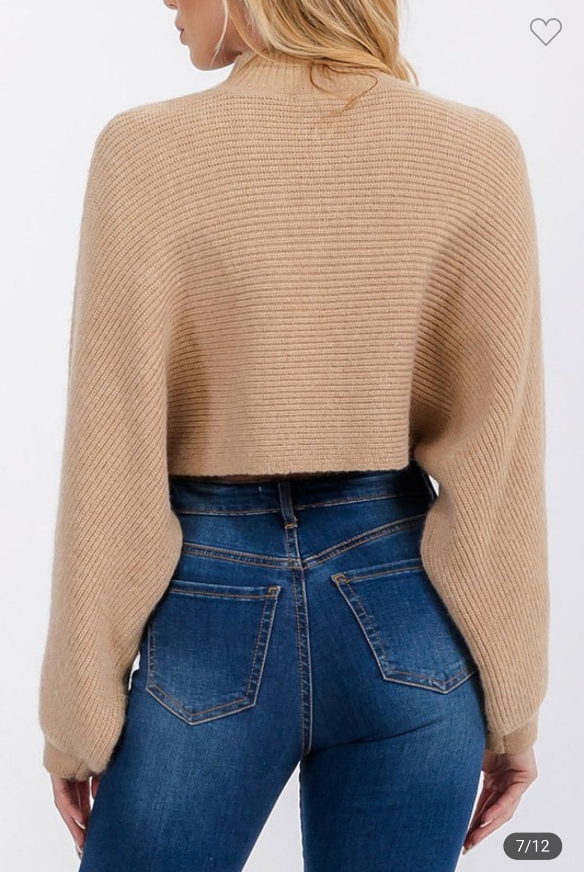 Cropped Knitted Turtleneck Sweater