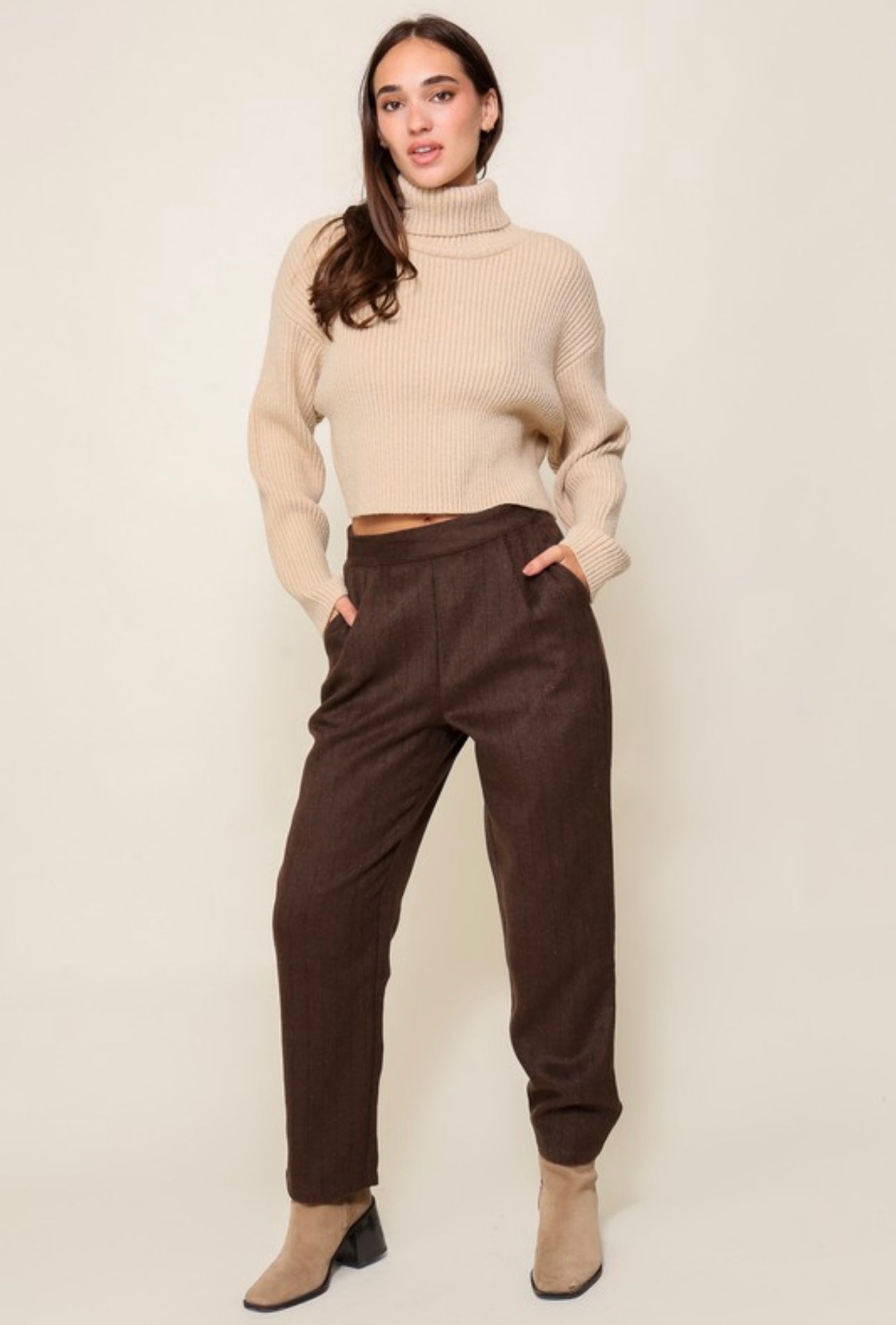 Turtle Neck Ribbed Sweater