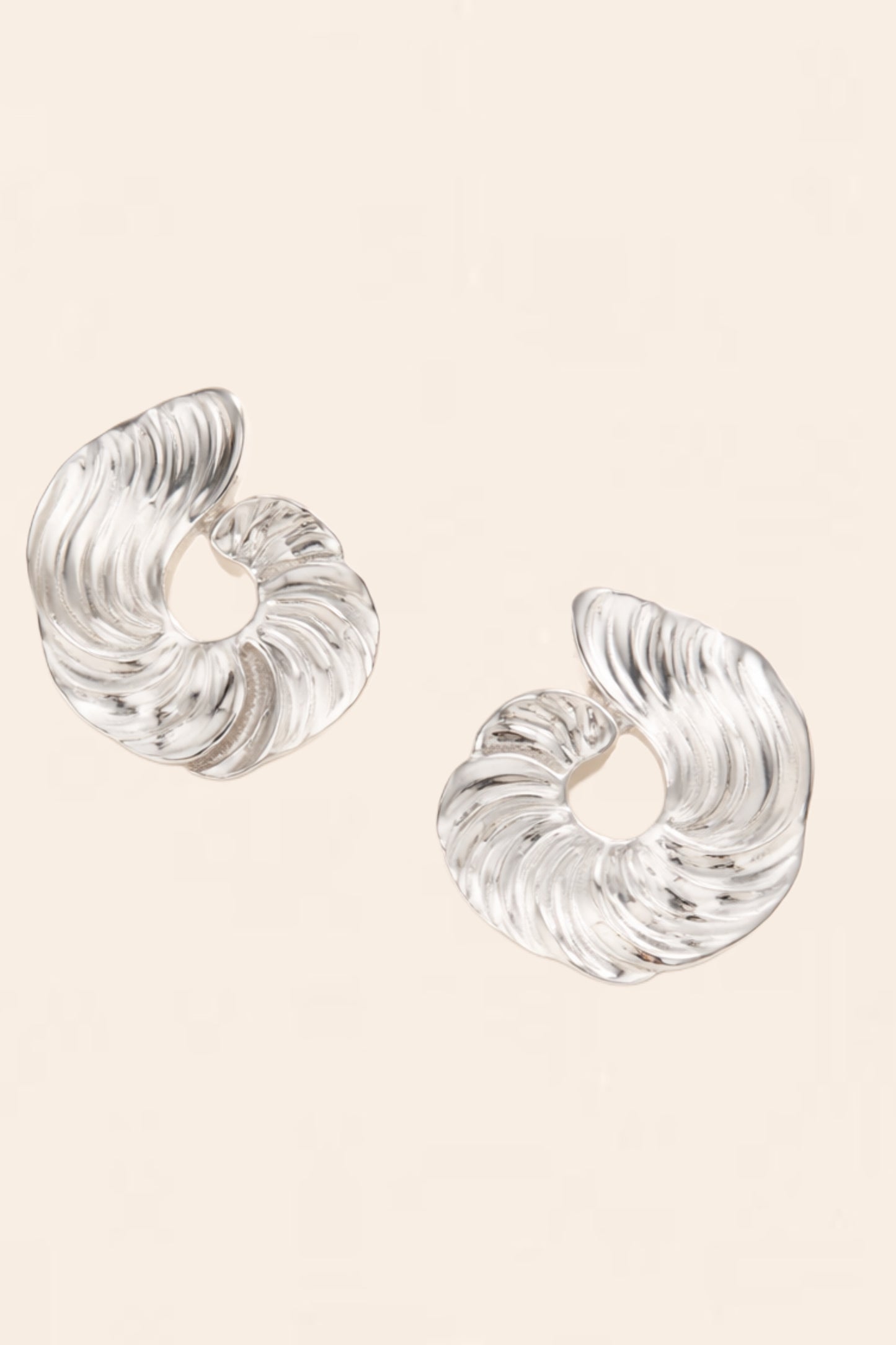 Ripple Wave Silver Earrings