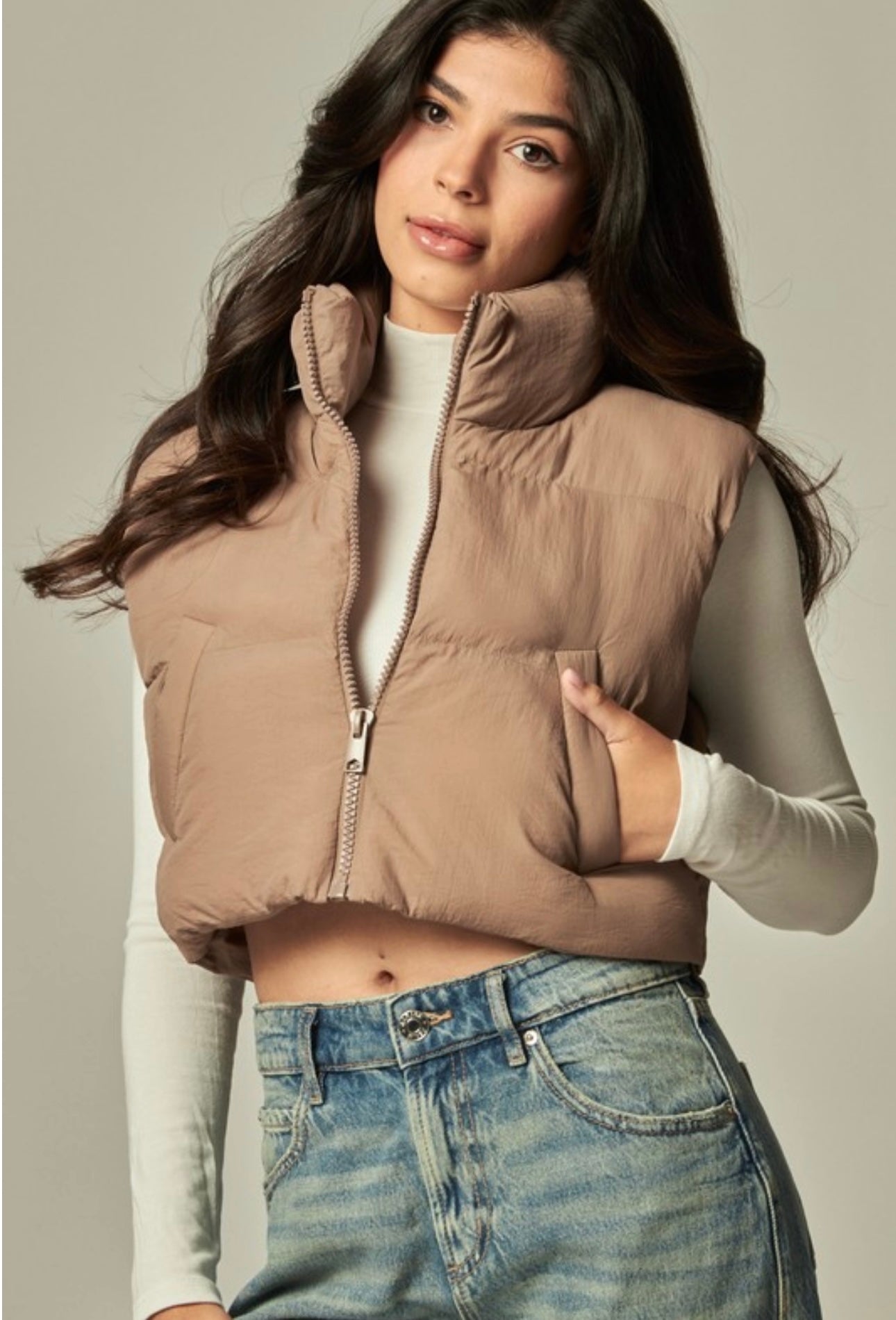 Crop Puffer Vest