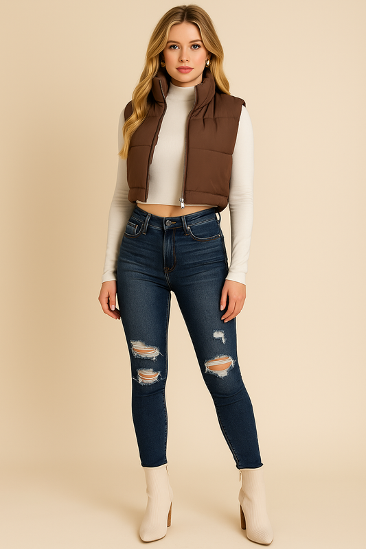 Crop Puffer Vest