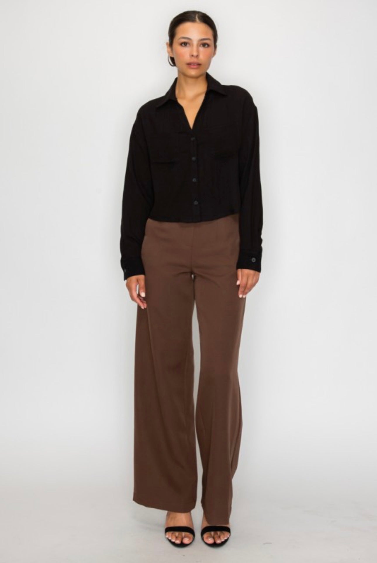 Wide Leg High Waisted Dress Pants