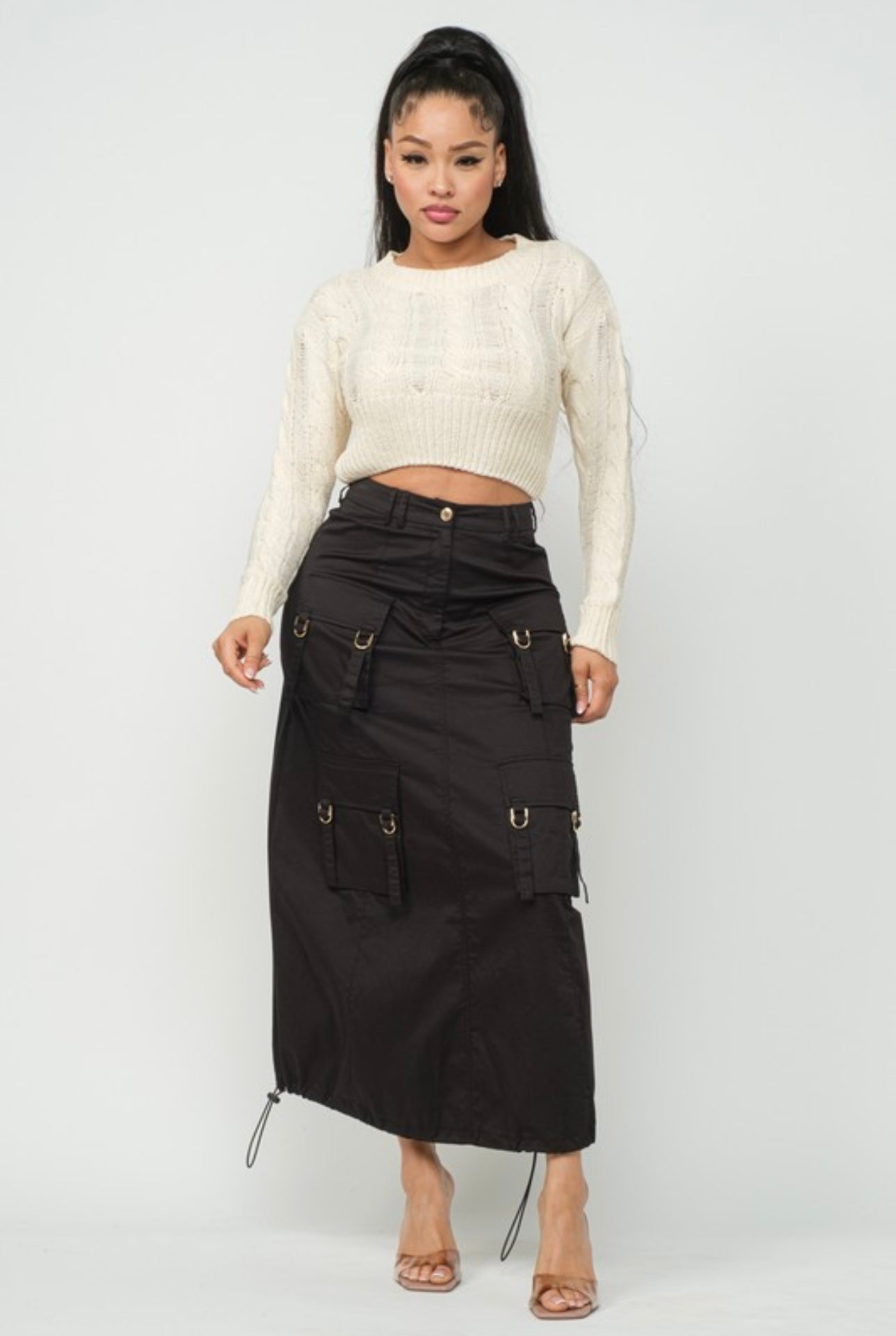 Cable Knit Crop Sweater