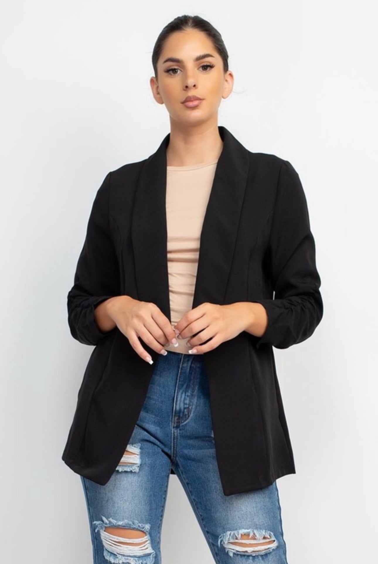 Scrunch Sleeve Blazer