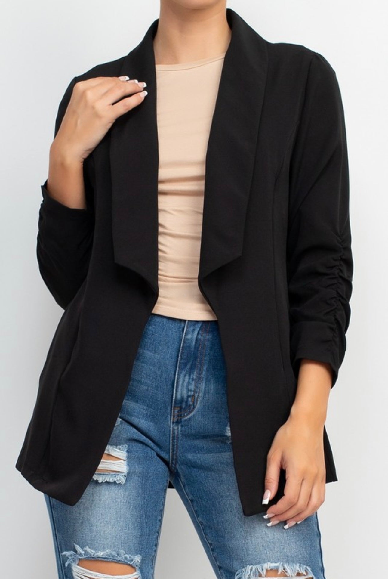 Scrunch Sleeve Blazer