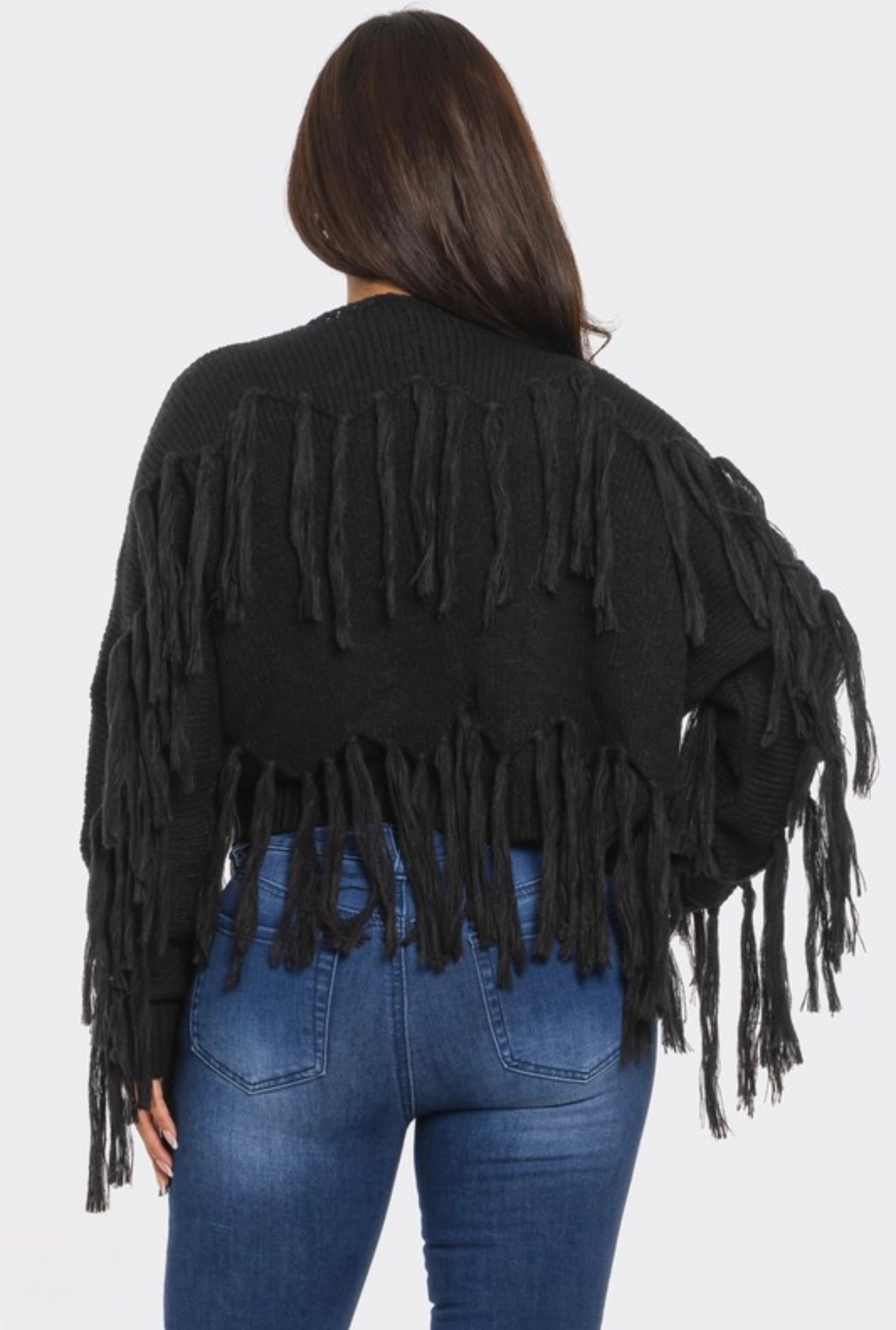 Tassel Knit Open Front Cardigan