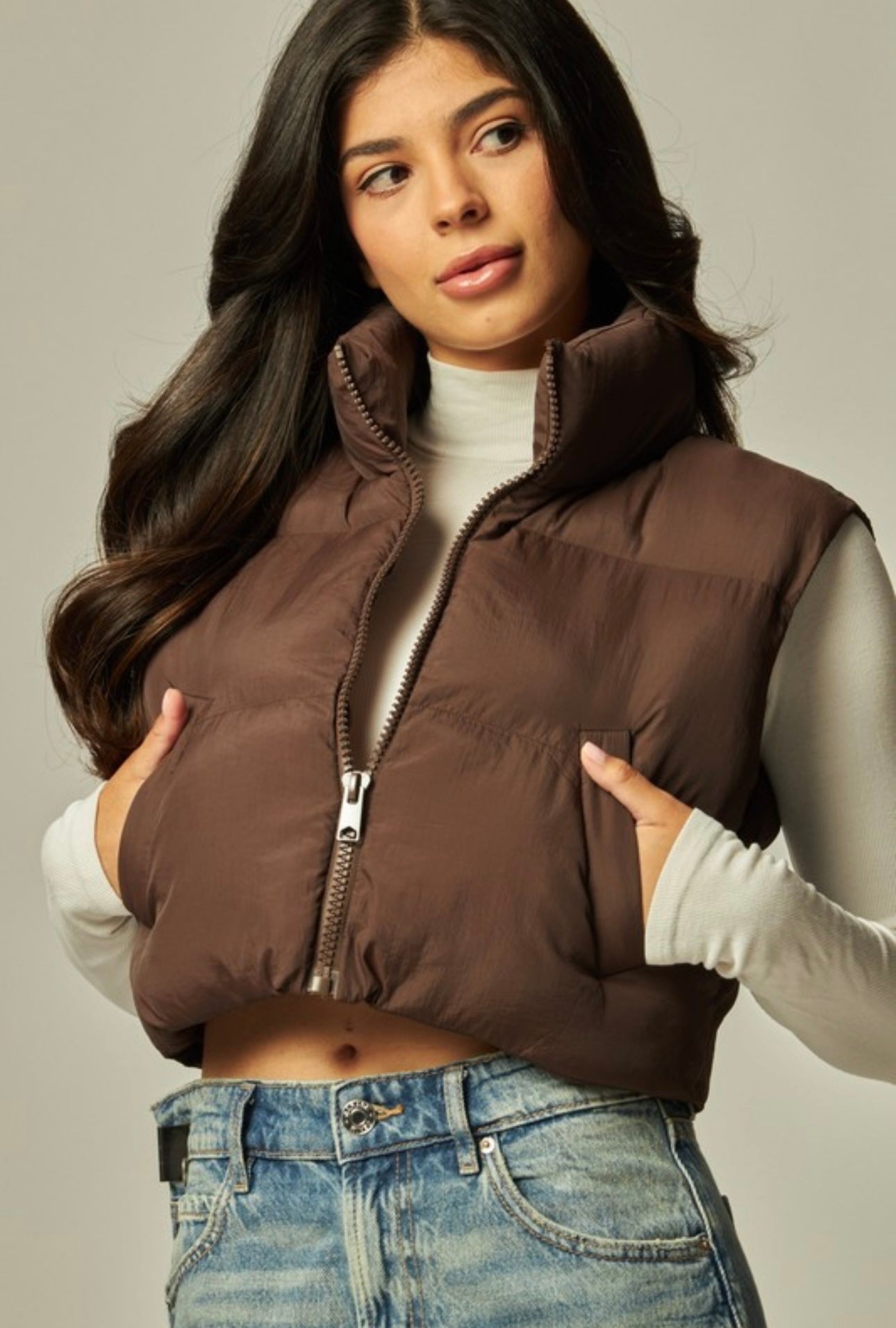 Crop Puffer Vest
