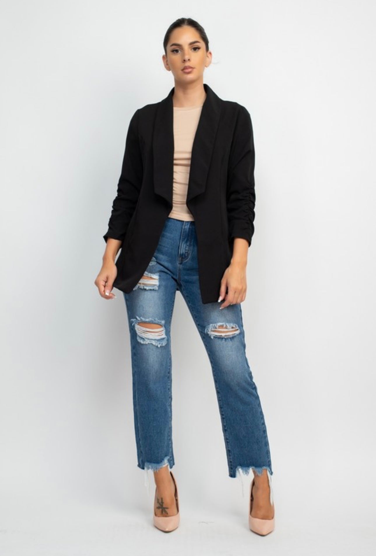 Scrunch Sleeve Blazer