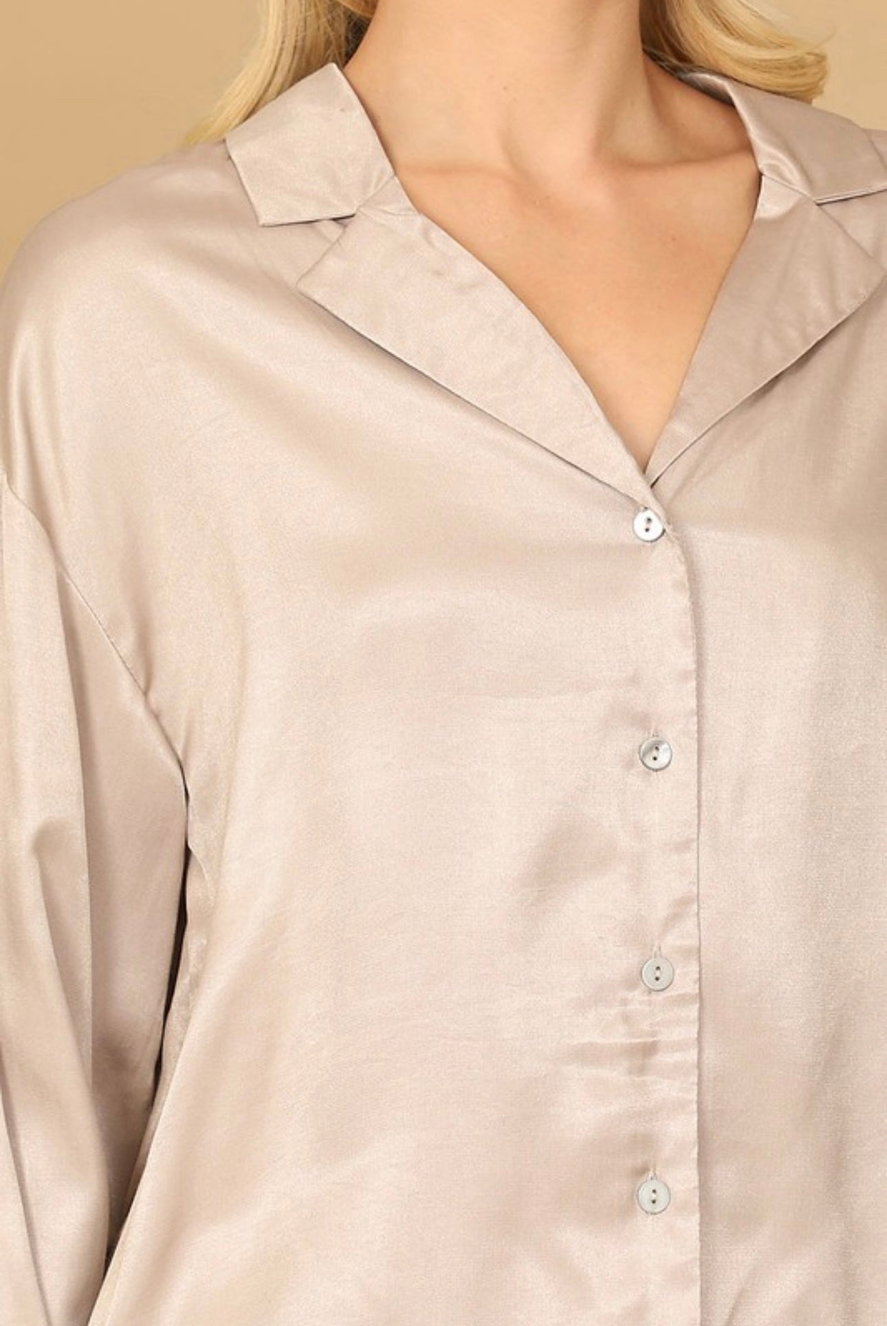 Satin Button Down