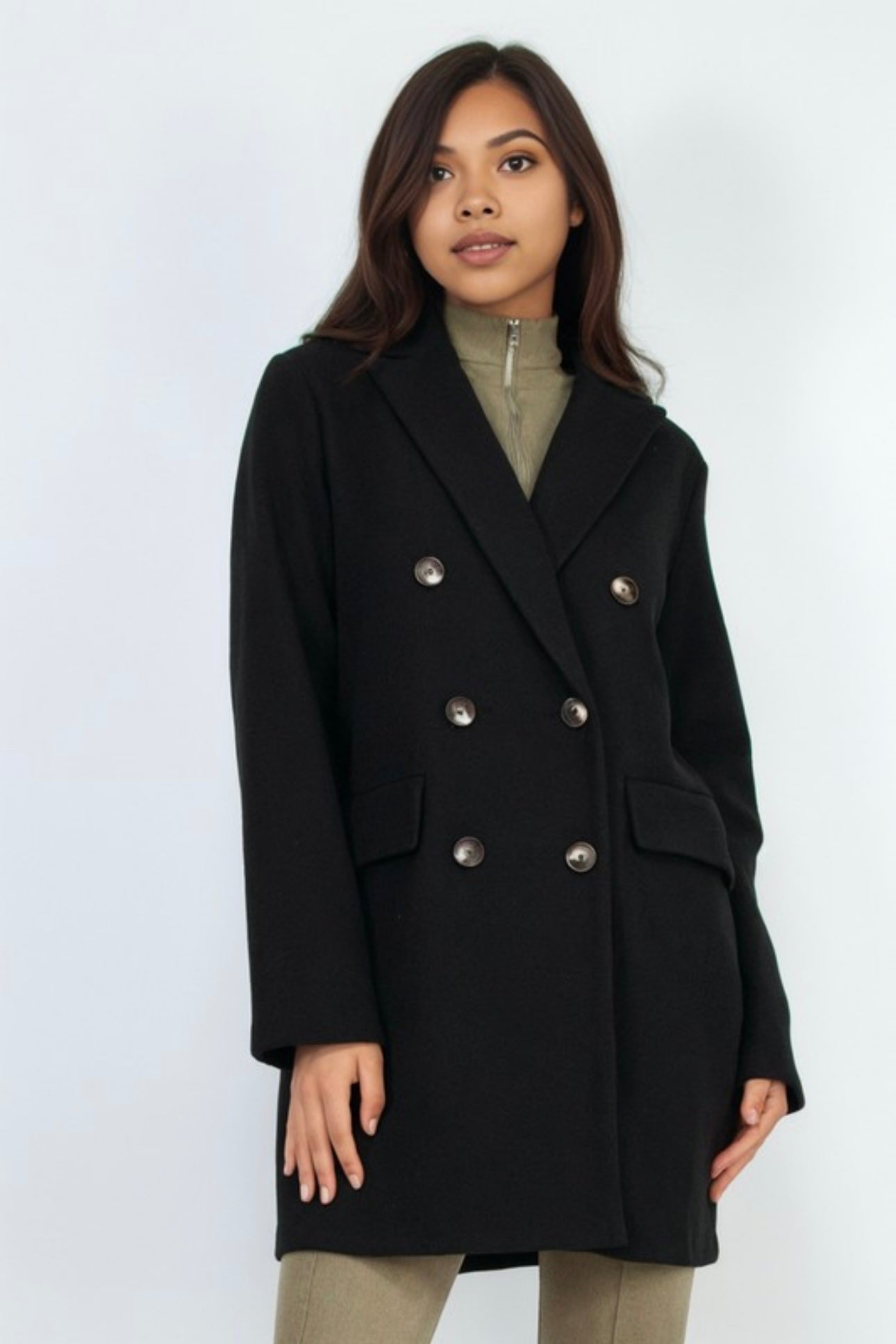 Felt Peacoat Double Breasted