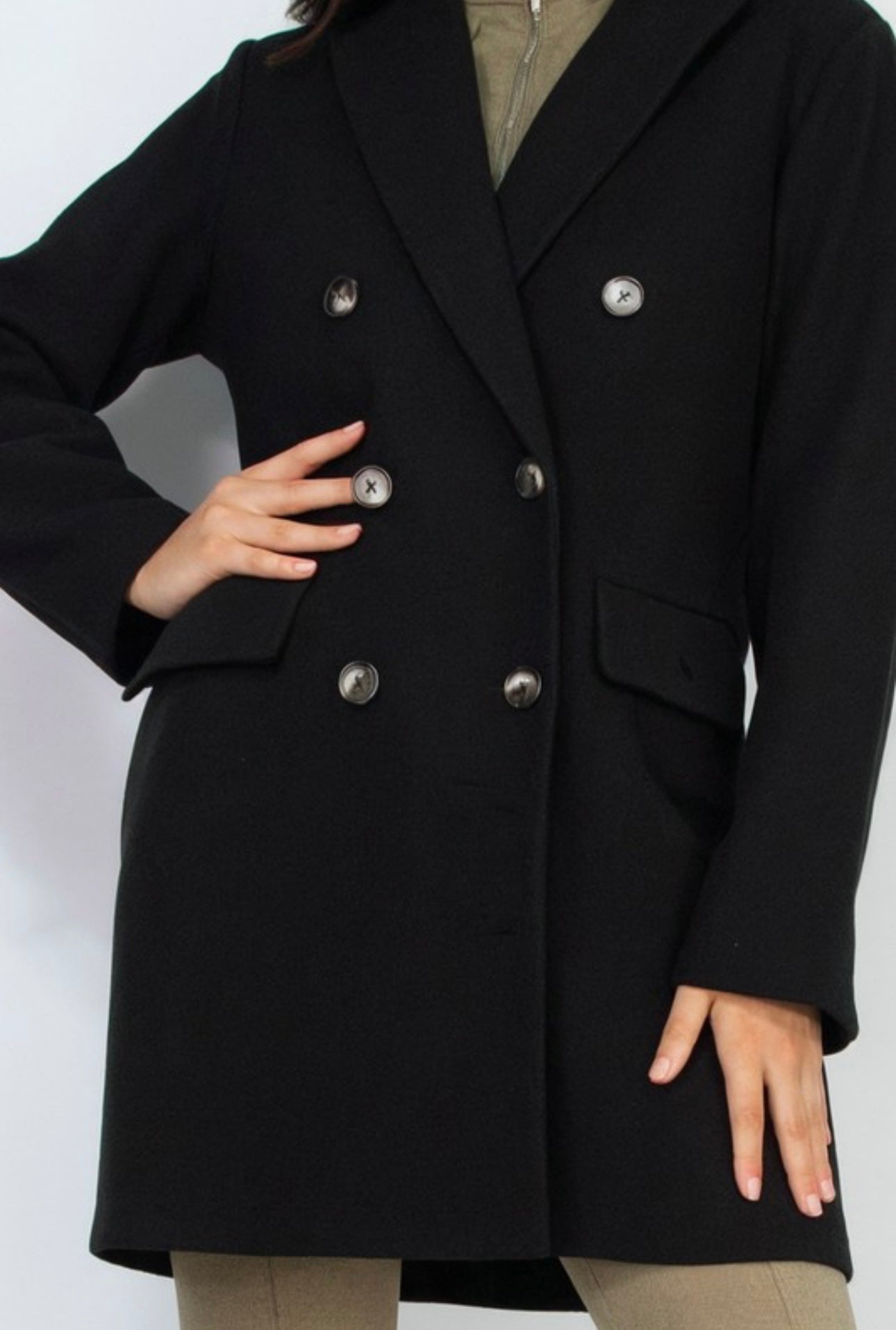 Felt Peacoat Double Breasted