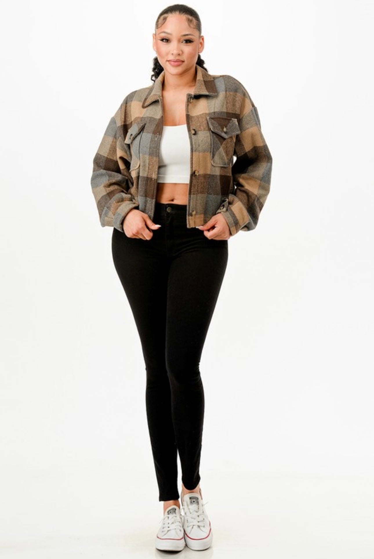 Flannel Cropped Jacket