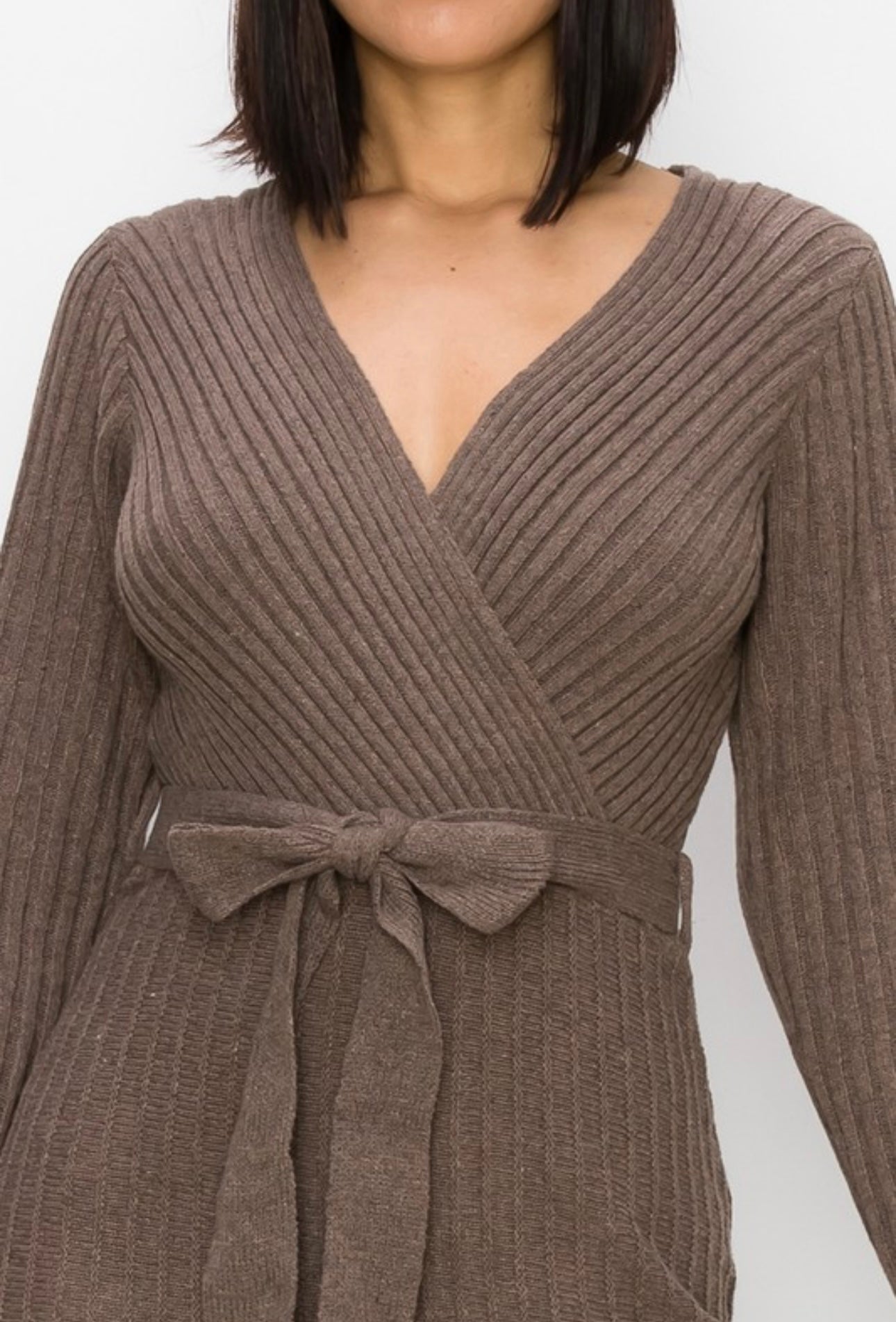 Ruffled Hem Midi Sweater Dress