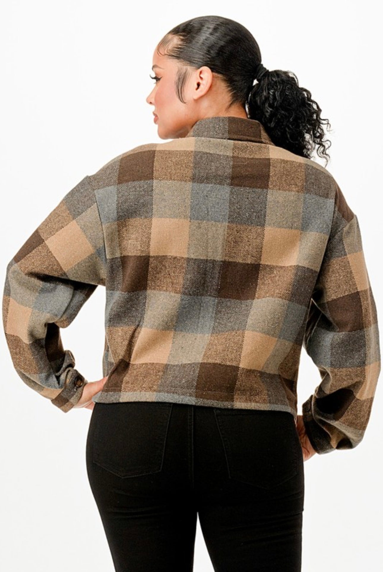 Flannel Cropped Jacket