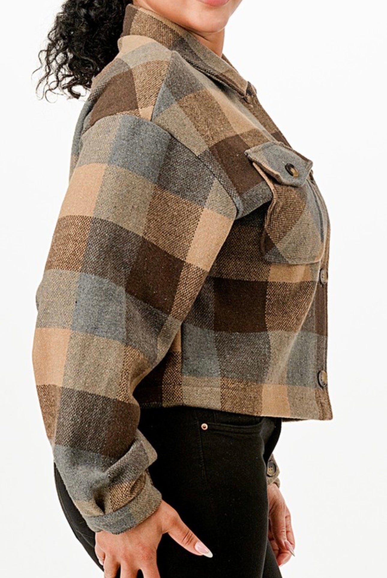 Flannel Cropped Jacket