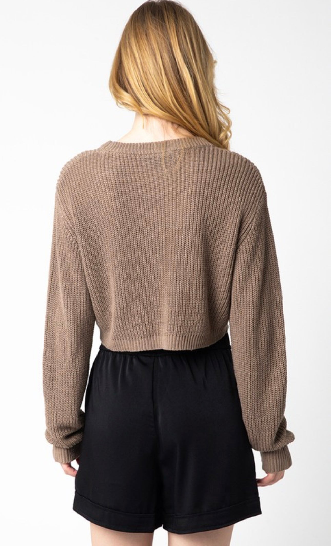 Crop Knitted Round Neck Sweater