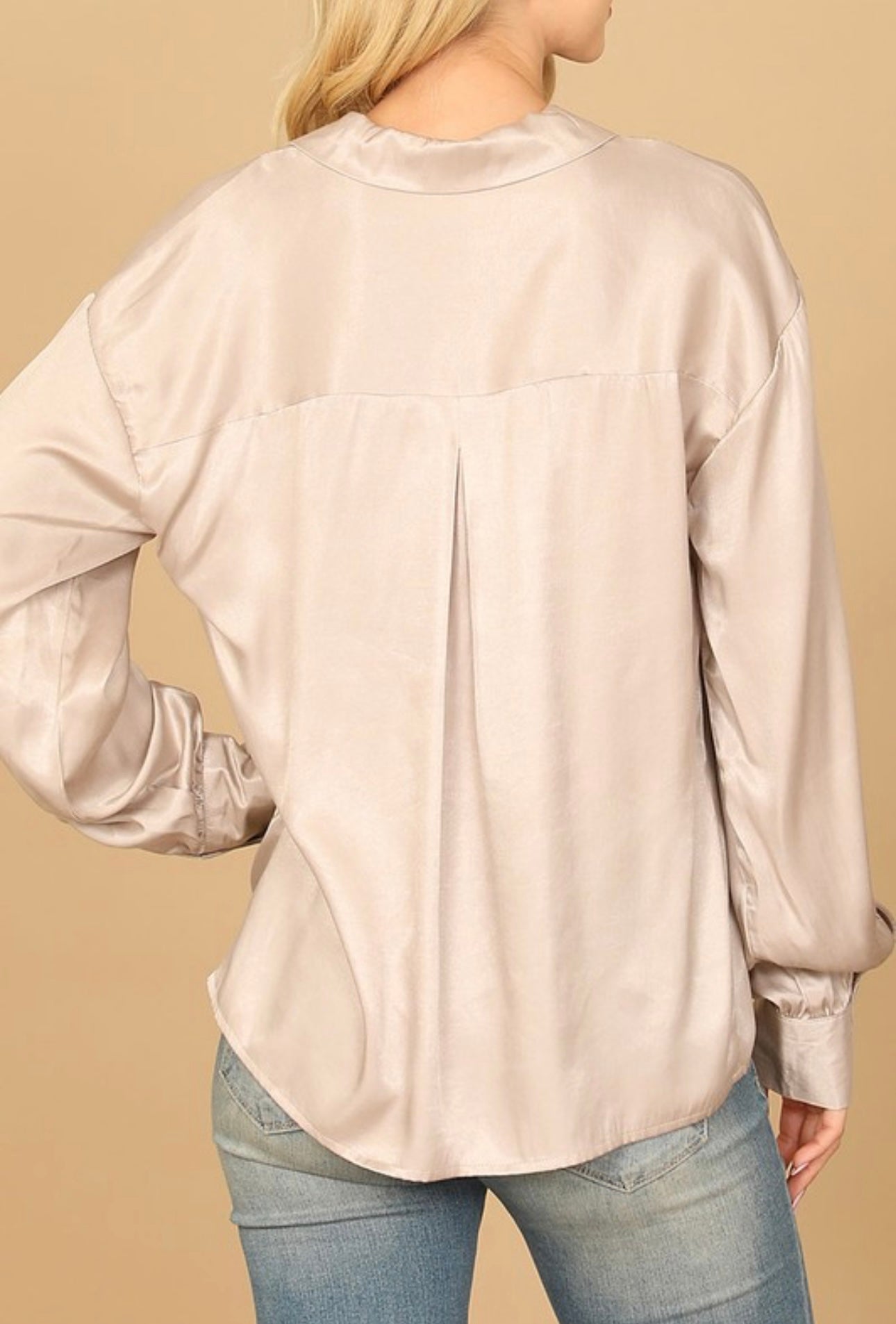 Satin Button Down