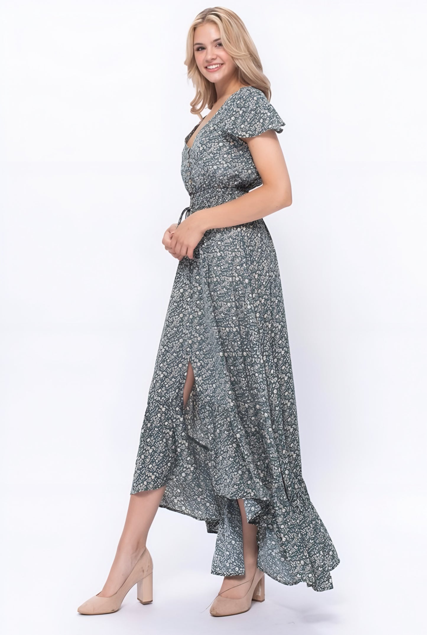 Hunter Floral Maxi Button Front Dress