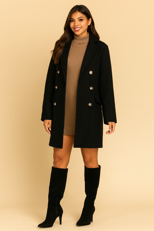 Felt Peacoat Double Breasted