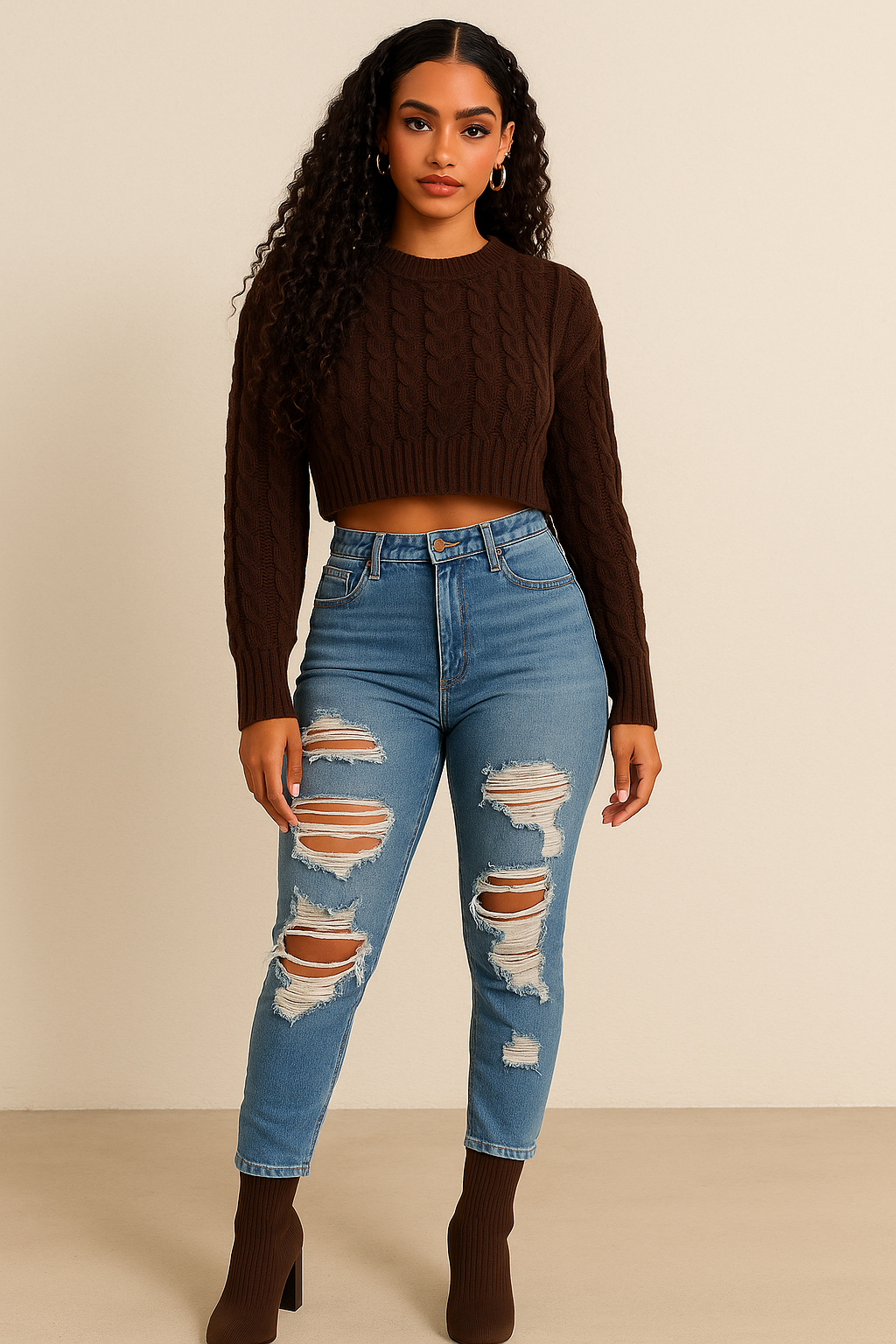 452 Light Blue Distressed Straight Denim