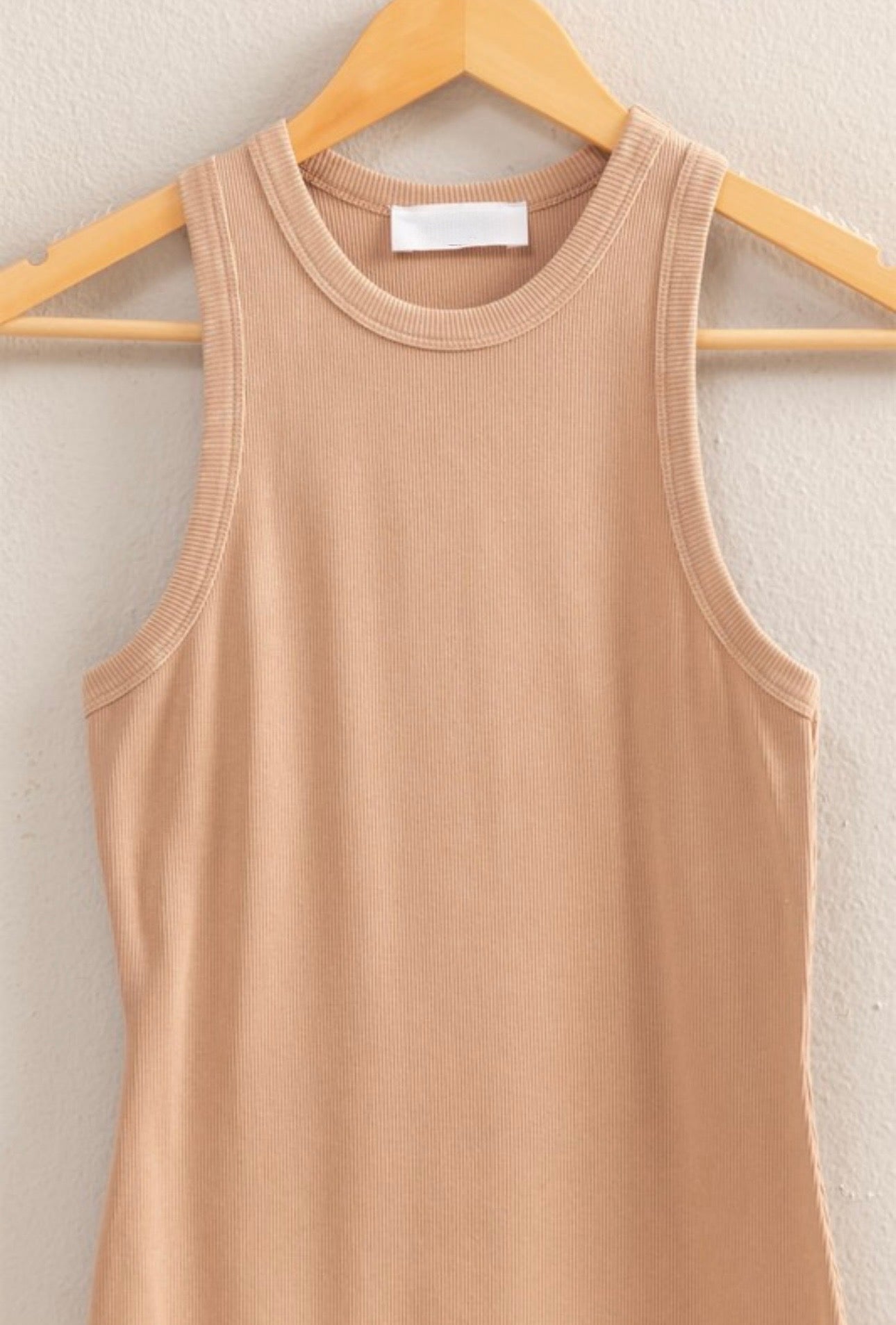 Ribbed Acid Washed Mini Dress