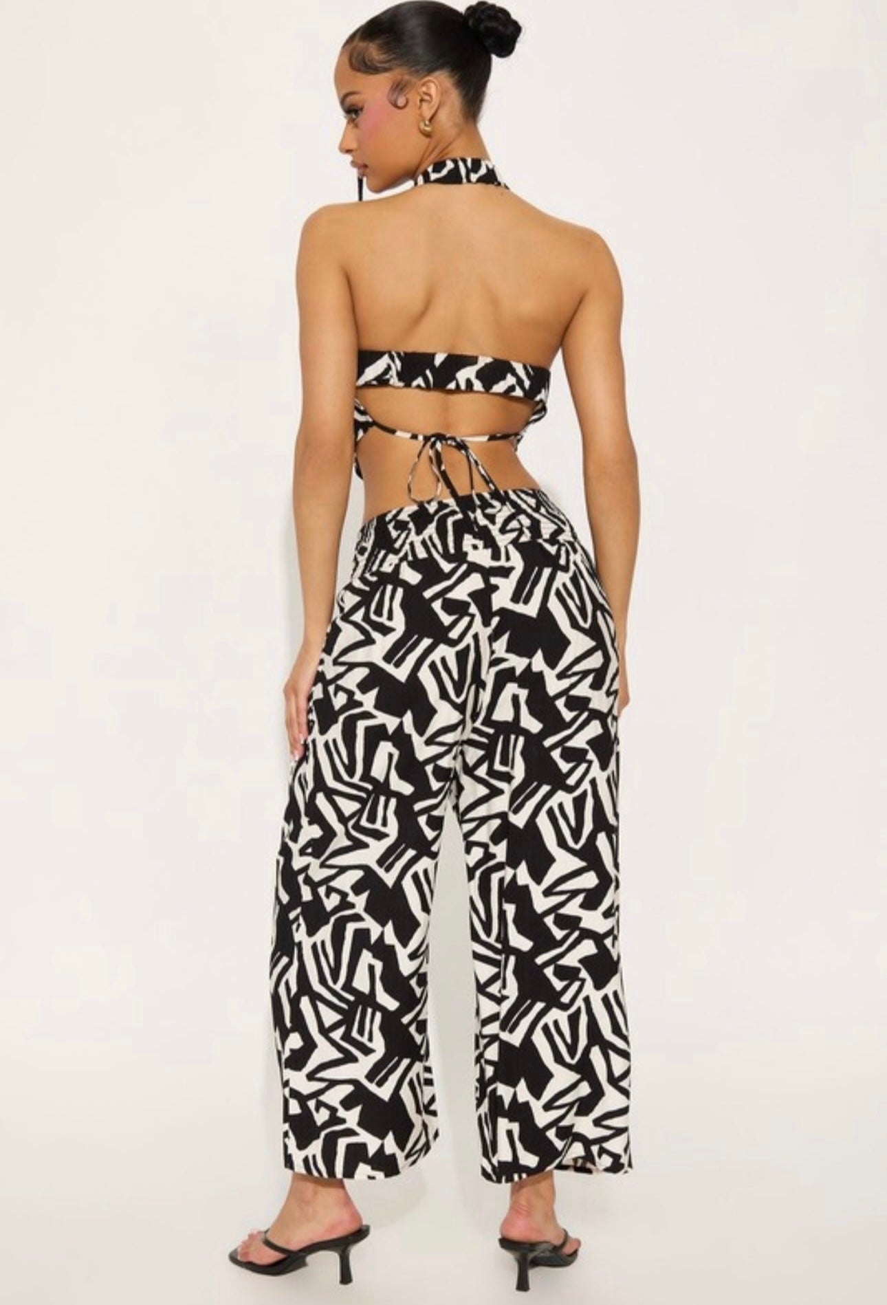 Abstract Print Pants Set