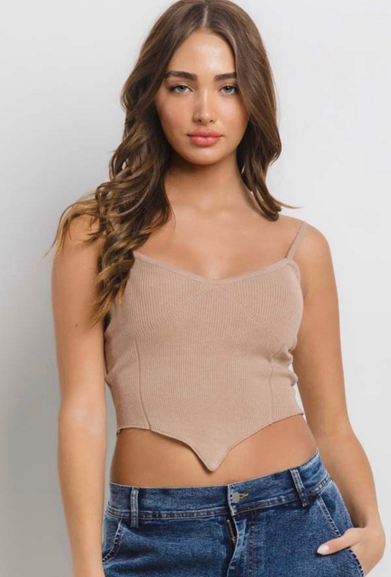 Sweetheart Ribbed Crop