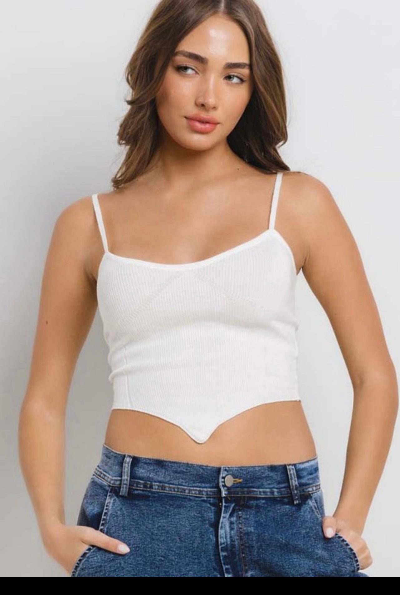 Sweetheart Ribbed Crop