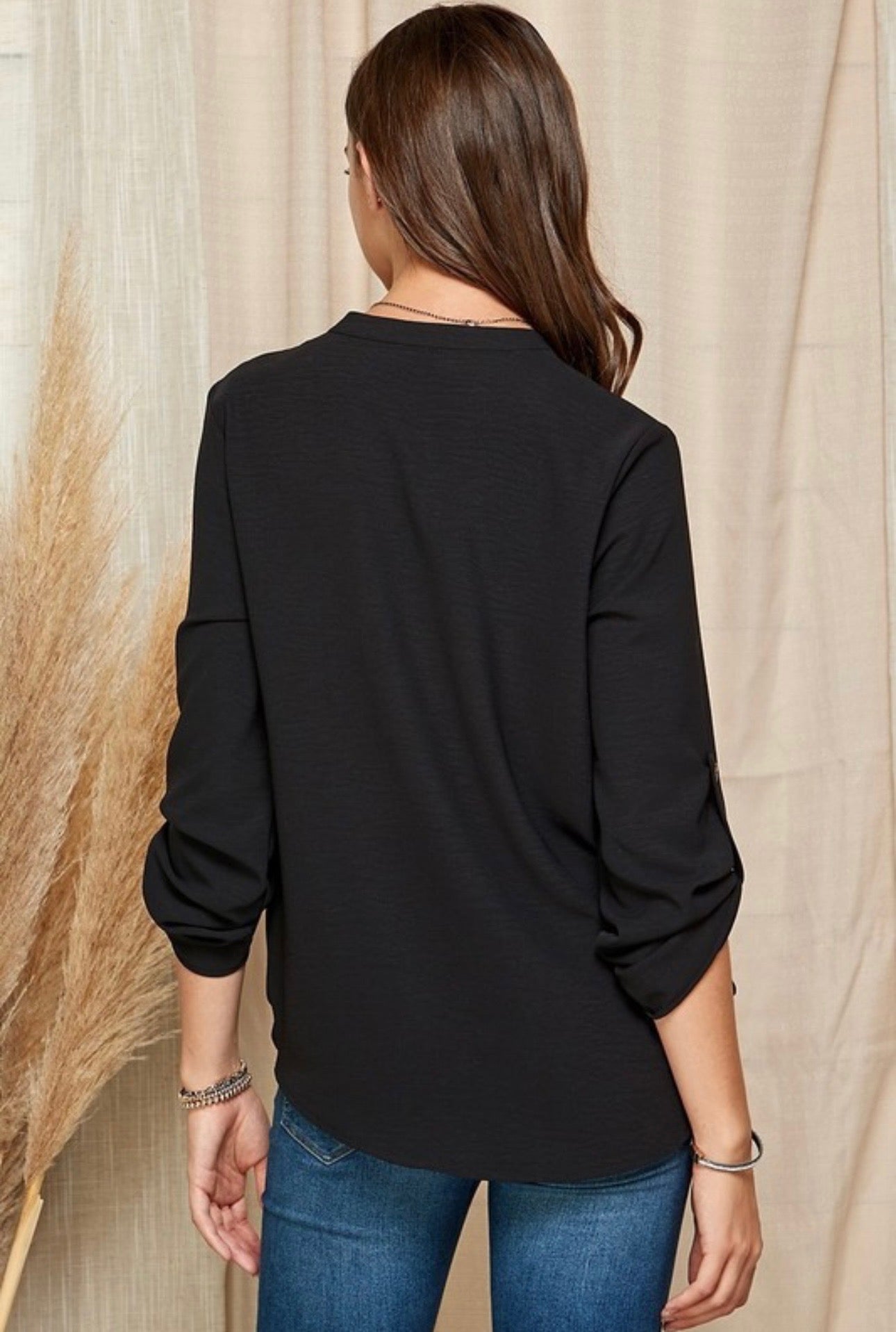 3/4 Sleeve Crossbody Blouse