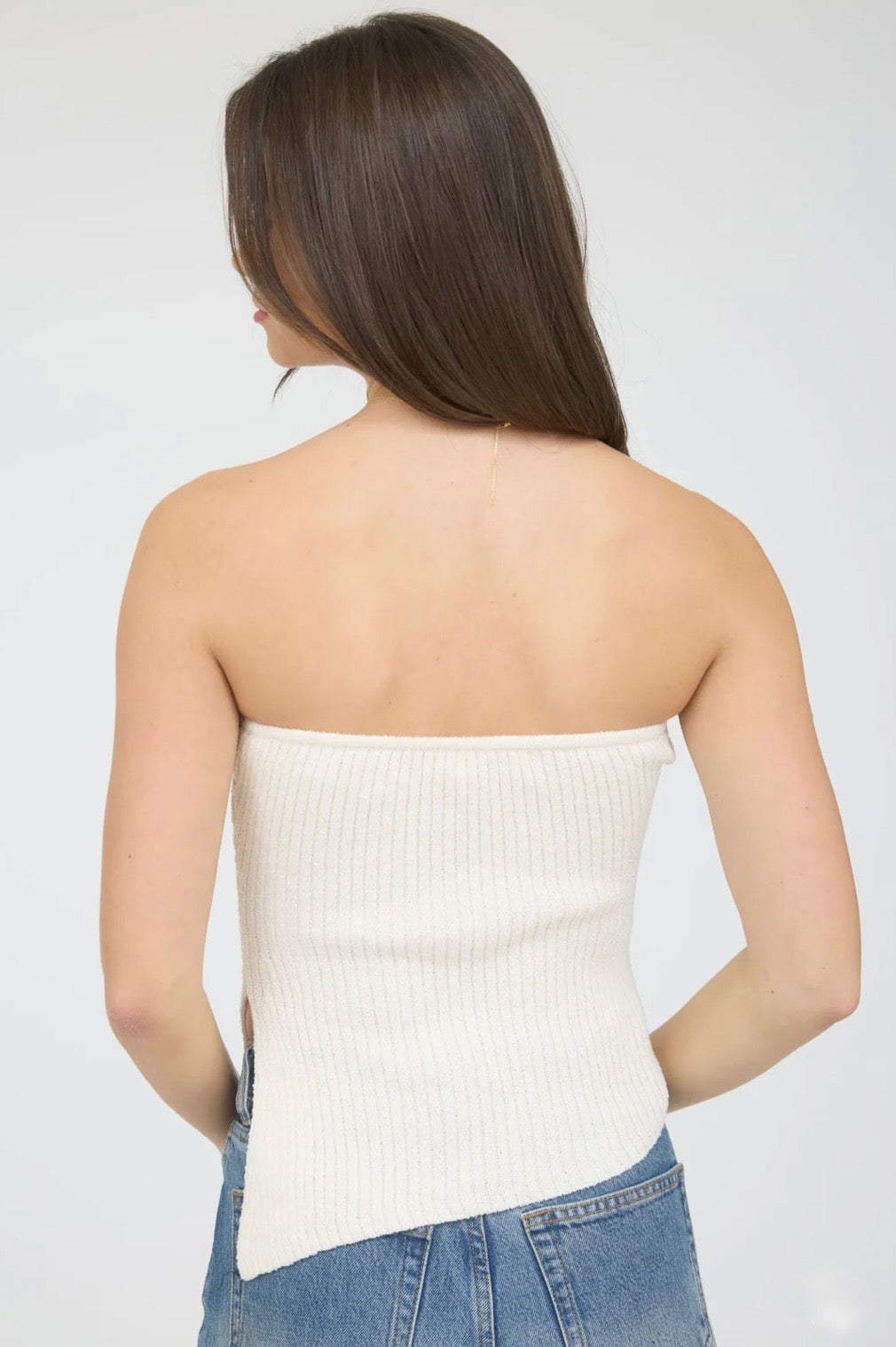Slanted Strapless Top