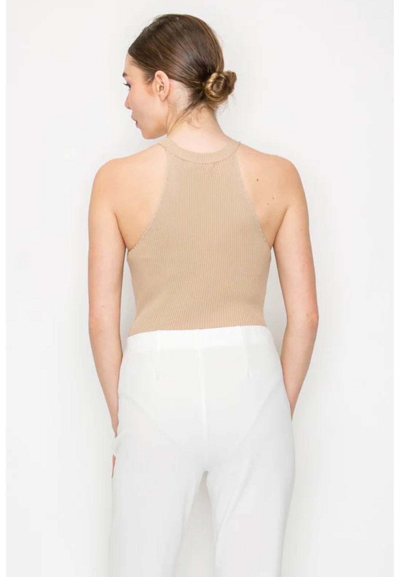 Mock-neck Ribbed Bodysuit