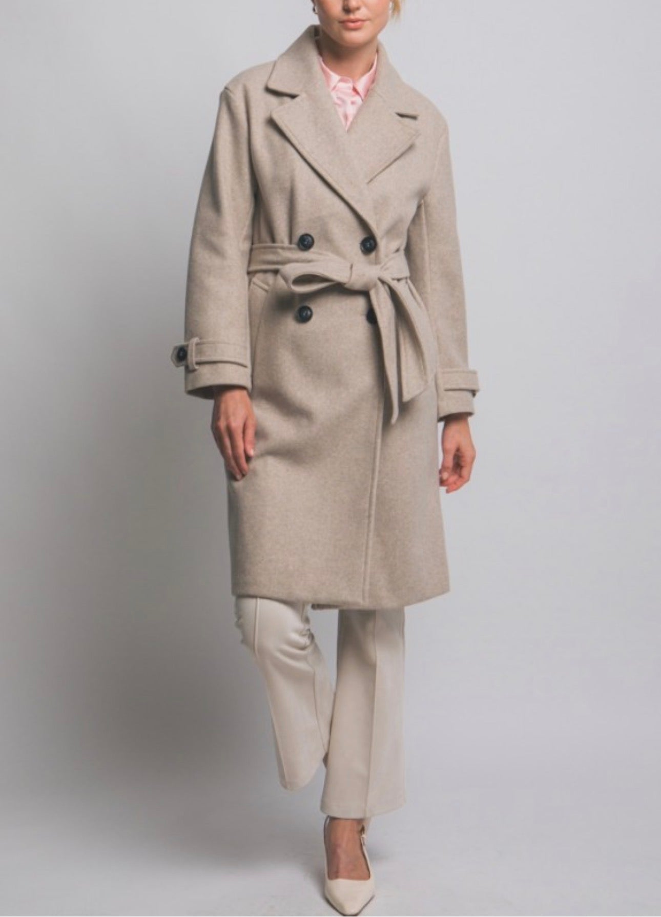 Long Double Breasted Peacoat