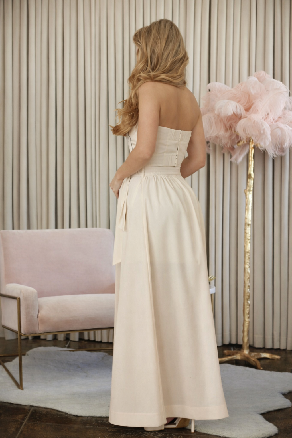 Abstract Set Bandu and A-Line Maxi Skirt