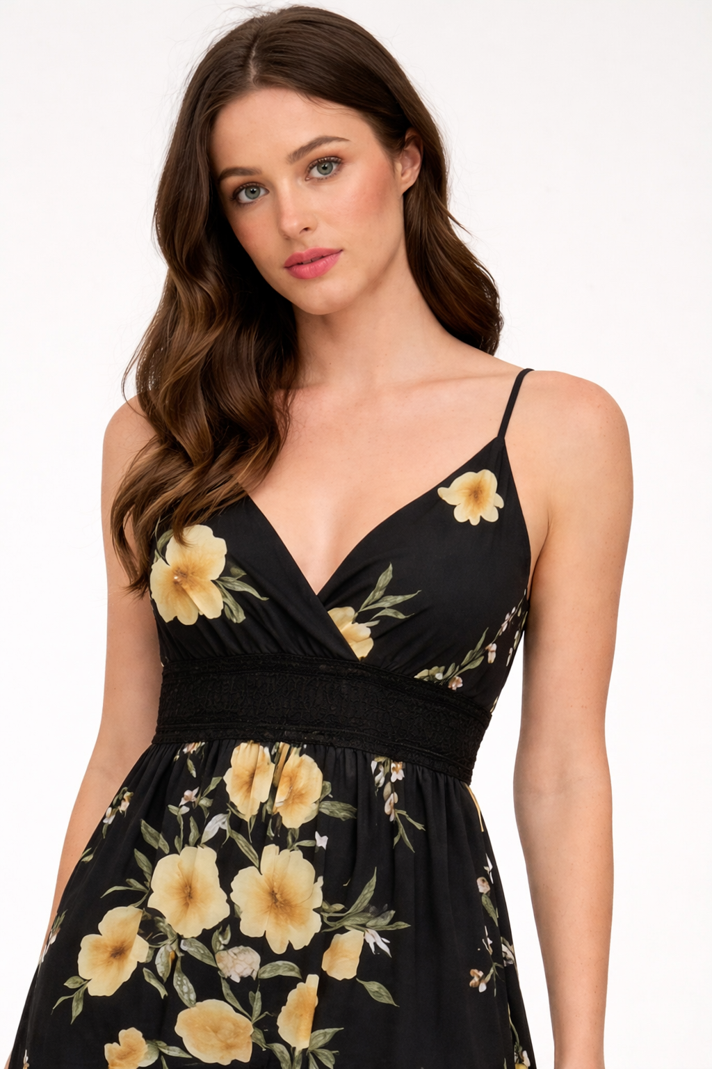 Satin High-Low Spaghetti Strap dress