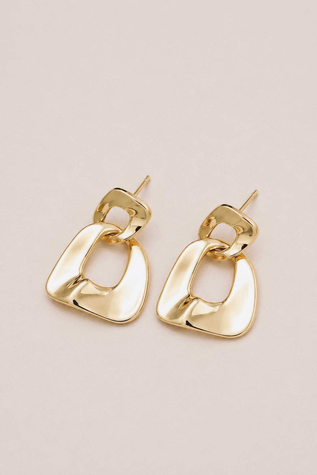 Gold Geometric Drop Earrings