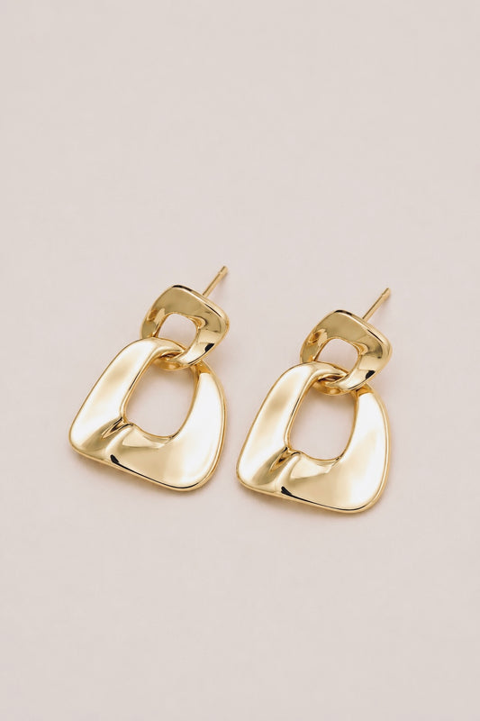 Gold Geometric Drop Earrings