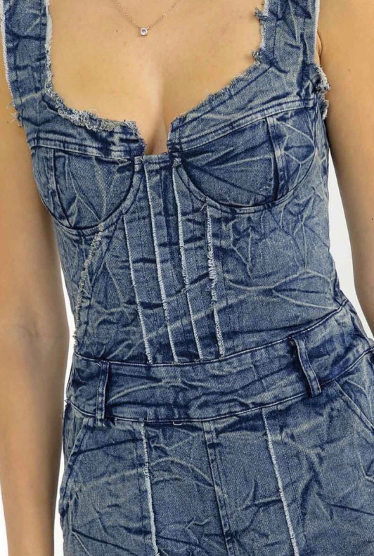 Denim Sweetheart Tank Jumpsuit