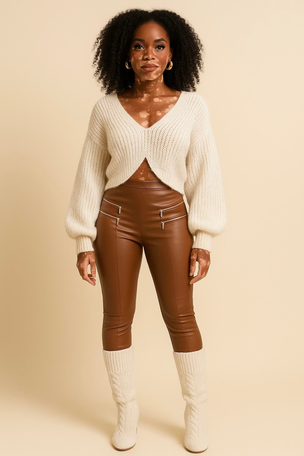 Vegan Leather Zip Pocket Leggings