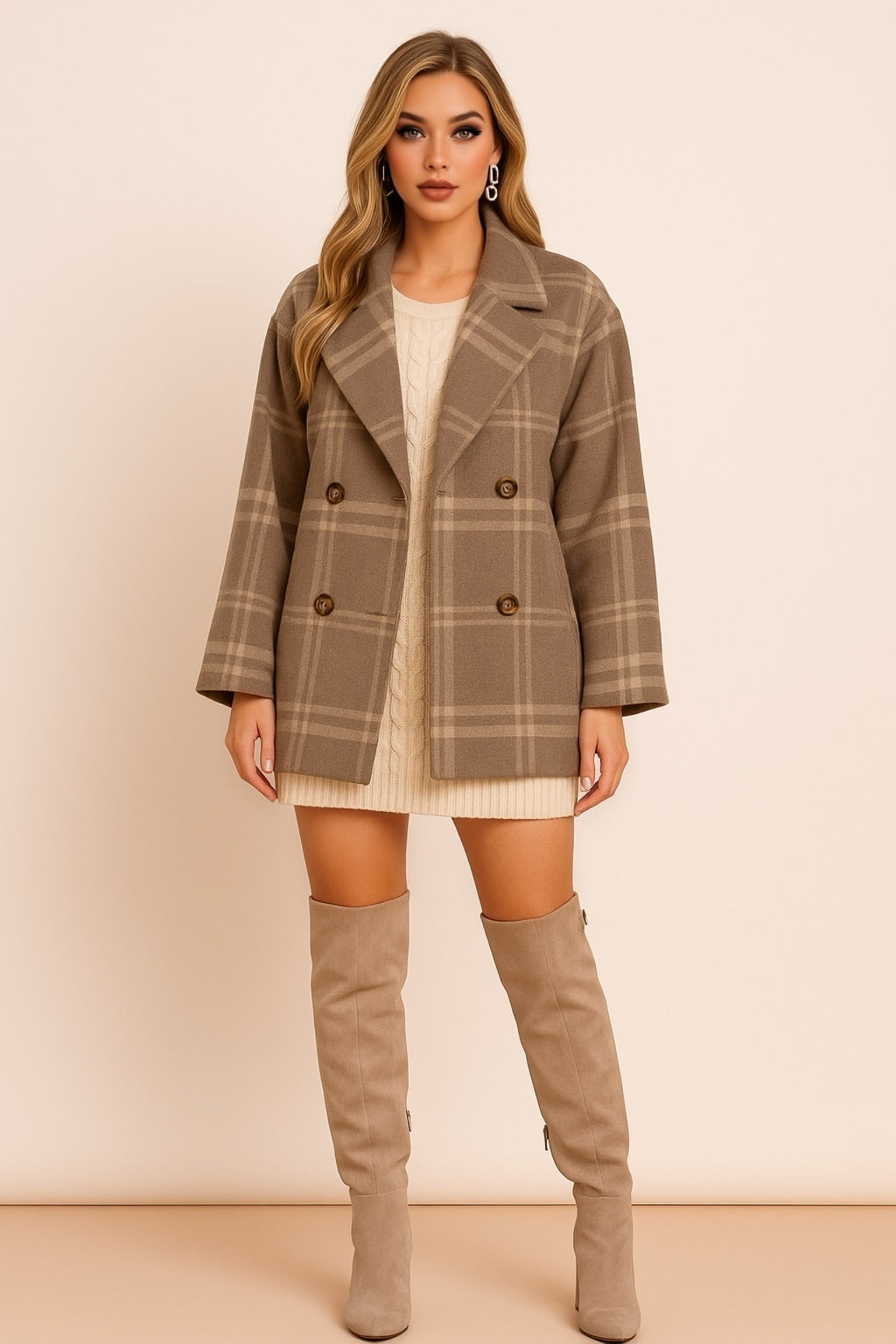 Plaid Peacoat