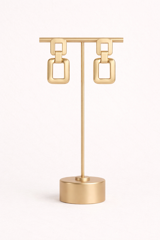 Square Gold Hinge Earrings